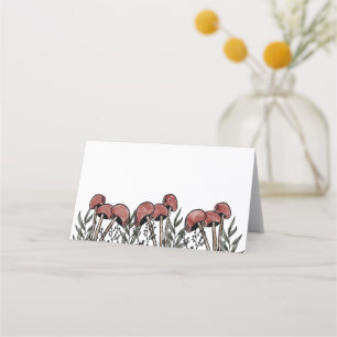 Red Mushroom Caps Place Card