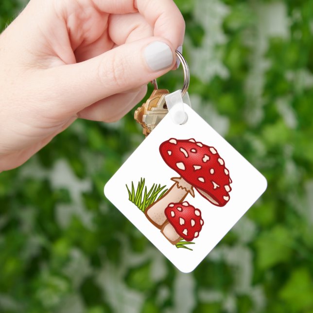 Red Mushroom Cartoon  Key Ring (Hand)