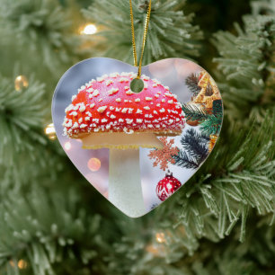 Red Mushroom Ceramic Ornament
