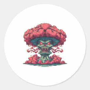 Red Mushroom Cloud Monster Sticker