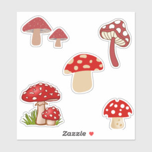 Red Mushroom Custom-Cut Vinyl Sticker