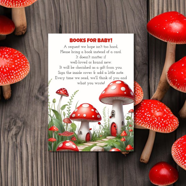 Red Mushroom Fungi Woodland Books For Baby Enclosure Card (Creator Uploaded)