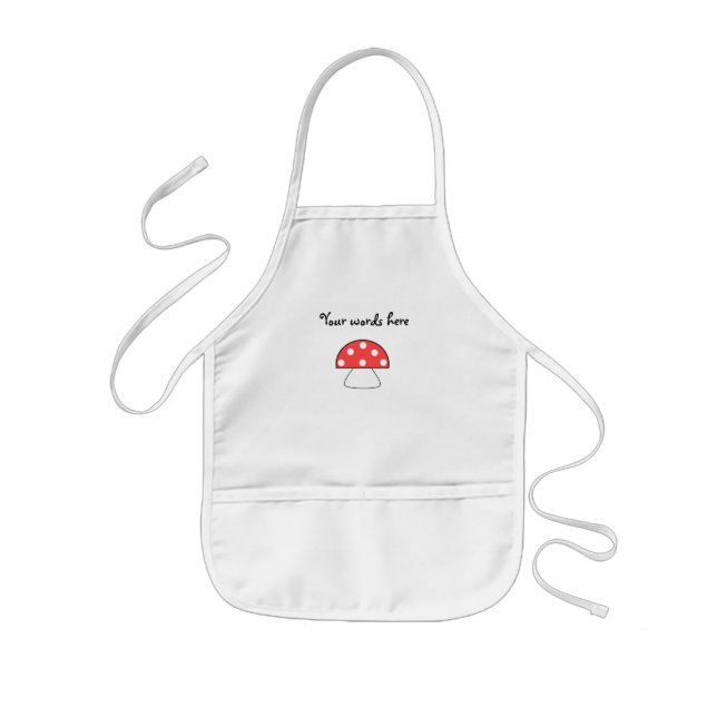 Red mushroom kids apron (Front)