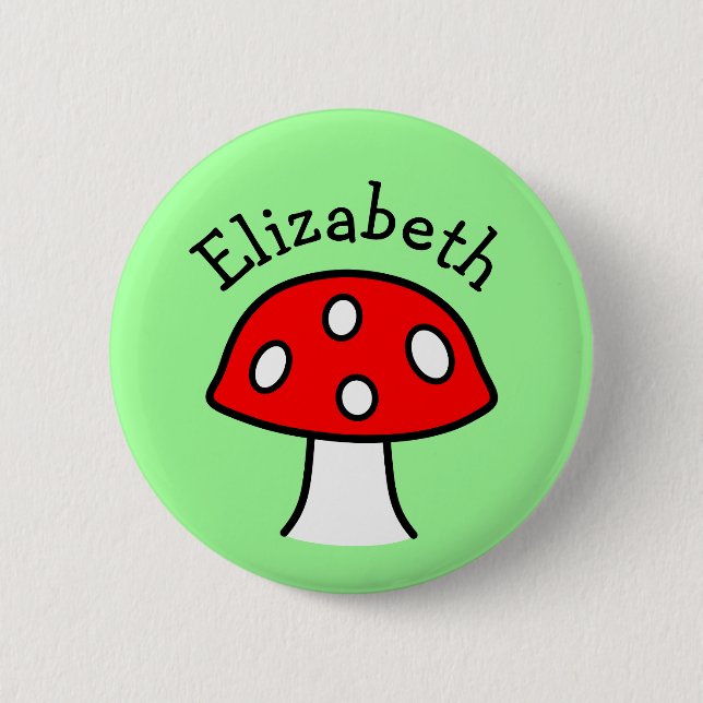 Red Mushroom Name Button (Front)
