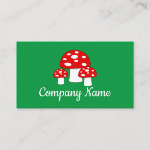 Red mushroom nature business card template