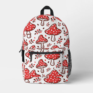 Red Mushroom Pattern Backpack Nature & Cottagecore