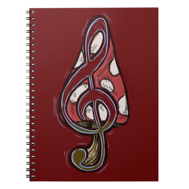 Red Mushroom Piano Forest Notebook (Front)