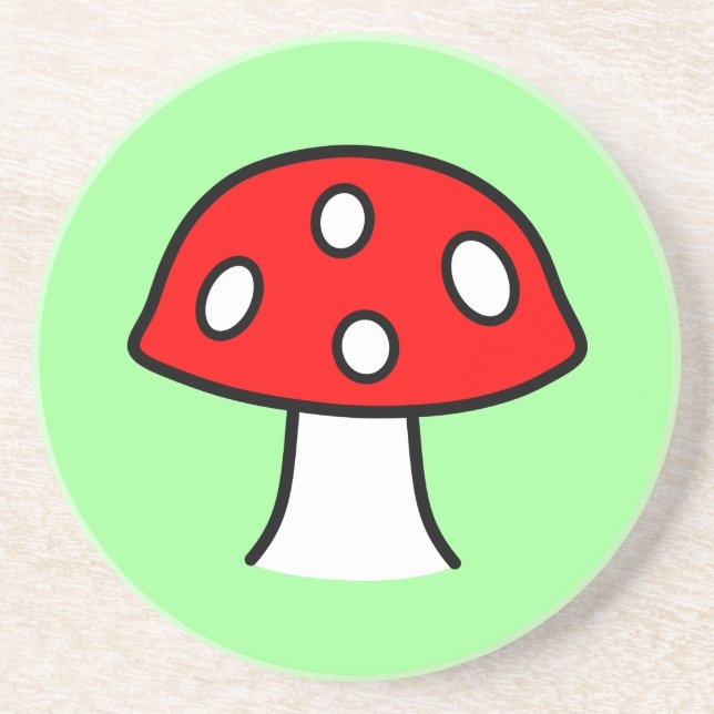 Red Mushroom Sandstone Coaster (Front)
