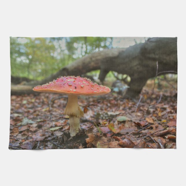 Red Mushroom Tea Towel (Horizontal)