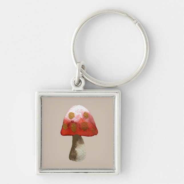 Red Mushroom Toadstool magic Key Ring (Front)