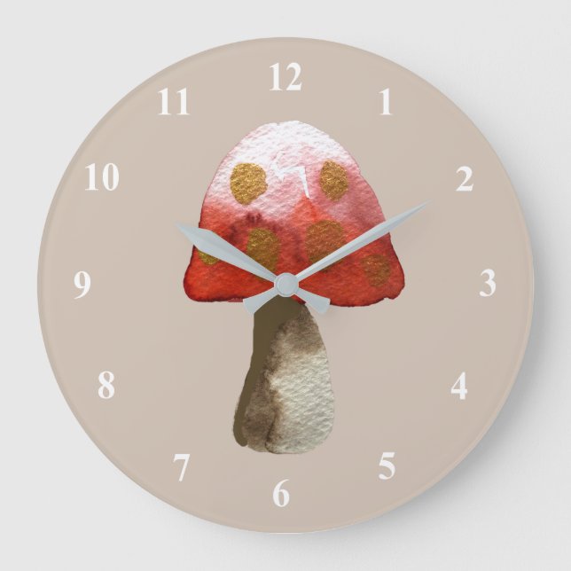 Red mushroom toadstool magic large clock (Front)