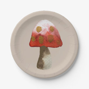 Red Mushroom Toadstool magic Paper Plate