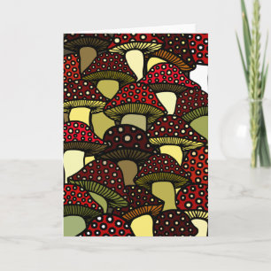 Red Mushrooms Greeting Card