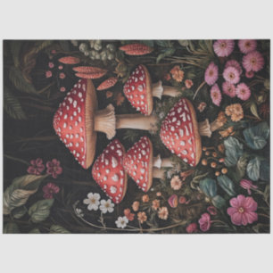 Red Mushrooms in a Fantasy Forest Tissue Paper