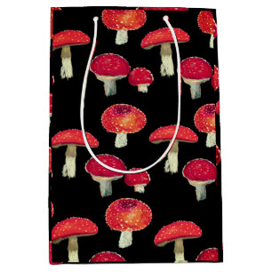 Red mushrooms pattern Bathroom Towel Set Medium Gift Bag