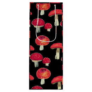 Red mushrooms pattern Bathroom Towel Set Wine Gift Bag