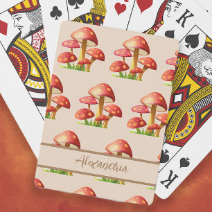 Red Mushrooms  Playing Cards