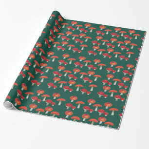 Red Mushrooms Wrapping Paper