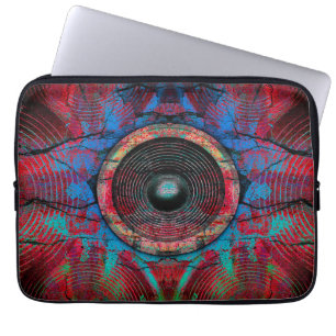Red music speaker laptop sleeve
