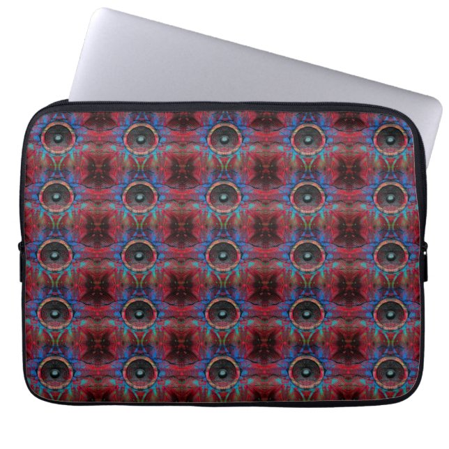 Red music speaker pattern laptop sleeve (Front)