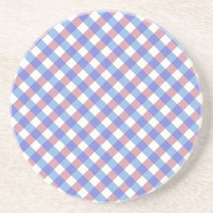 Red n Blue Gingham Pattern Coaster