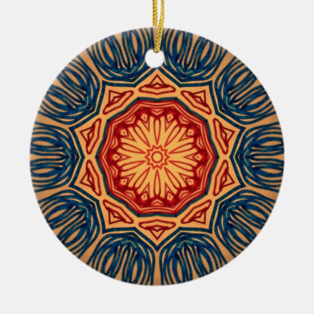 Red n Navy Blue Tree Ornament (Front)