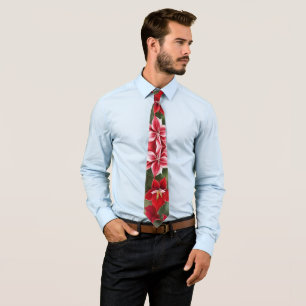 Red n White Christmas Amaryllis in Pine Tie
