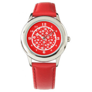 Red n White Flowers Watch