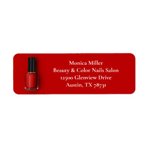 Red Nail Polish Custom Manicurist Return Address Label