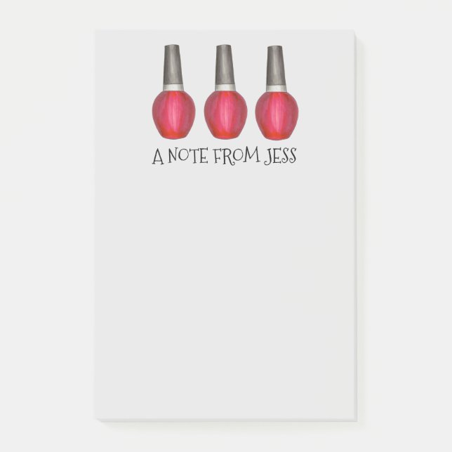 Red Nail Polish Makeup Fashion Beauty Post Its Post-it Notes (Front)