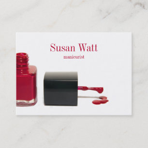 Red Nail Technician Business Card
