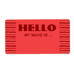 red  name badge
