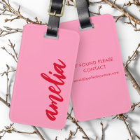 Red name bold script colourful pink