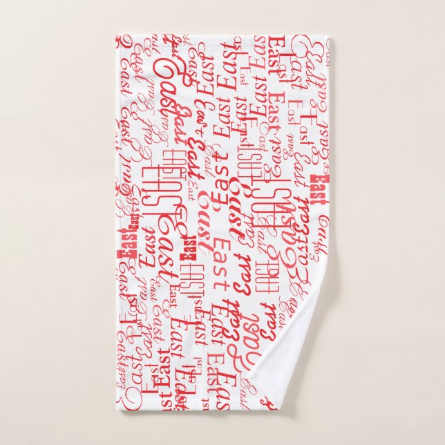 Red Names Pattern 2 Hand Towel (Hand Towel)