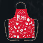 Red Nana Kitchen Grandmas Christmas Gift Baking Apron<br><div class="desc">Red Nana Kitchen Grandmas Christmas Gift Baking
If you need any design assistance please contact us. We respond quickly.  This editable template is perfect for small and medium businesses.</div>