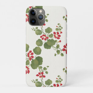Red Nasturtium Cream Background iPhone 11 Pro Case