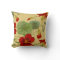 Red Nasturtiums on Gold Outdoor Pillow 16x16
