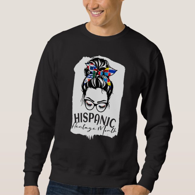 Red National Hispanic Heritage Month Latina Women  Sweatshirt (Front)