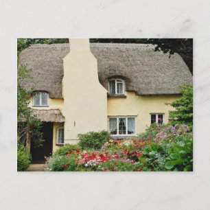 Red National Trust Cottage, Selworthy, Somerset fl Postcard
