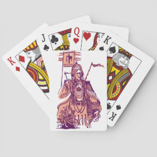Red Native American Playing Cards