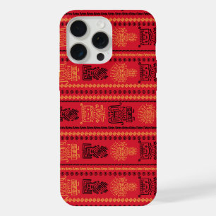 Red Native Pattern Ethnic Tribe Boho Culture iPhone 15 Pro Max Case