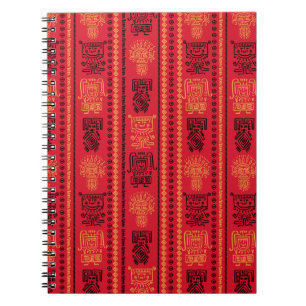 Red Native Pattern Ethnic Tribe Boho Culture Notebook