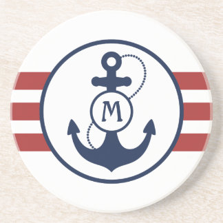 Red Nautical Anchor Coaster