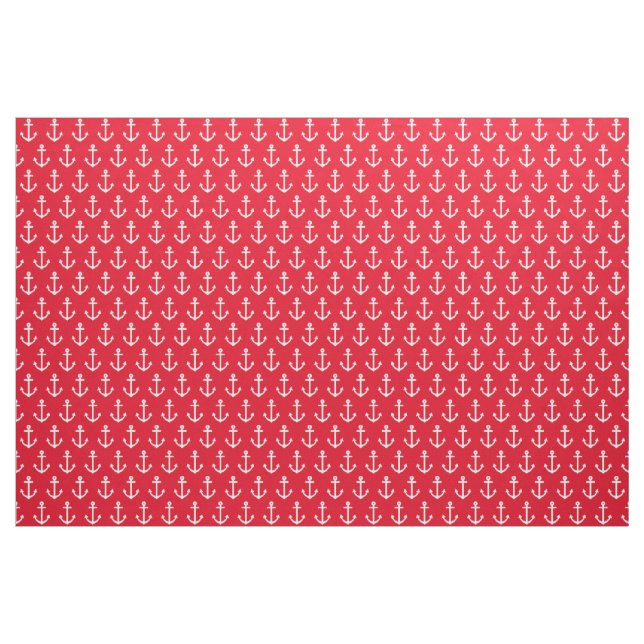Red Nautical Anchors Fabric (Yard)