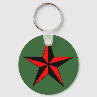 Red Nautical Star Keychain