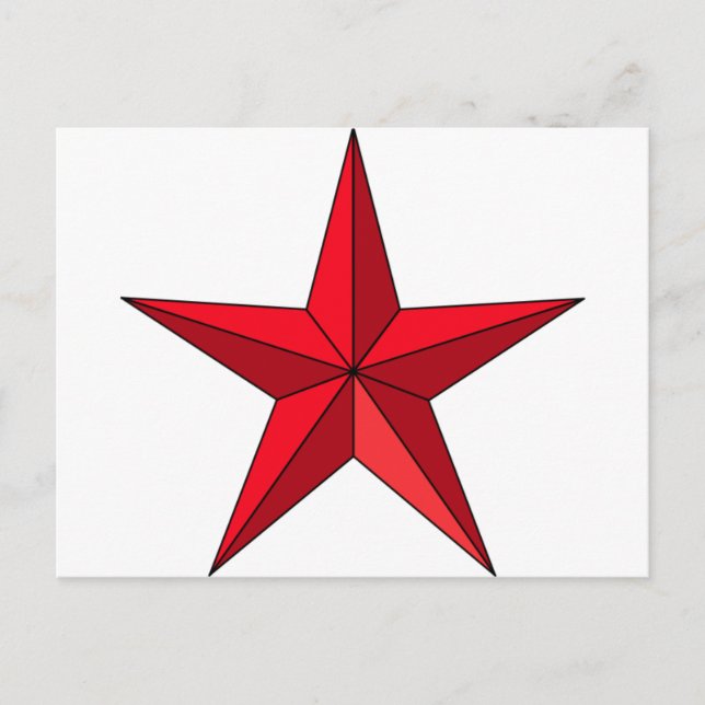 Red Nautical Star Postcard (Front)