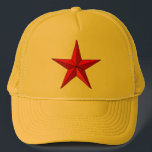 Red Nautical Star Trucker Hat<br><div class="desc">Red traditional nautical star</div>