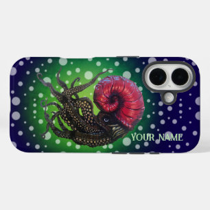Red Nautilus Ocean Leviathin iPhone 16 Case