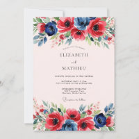 Red Navy Blue Dynamic Spring Wedding