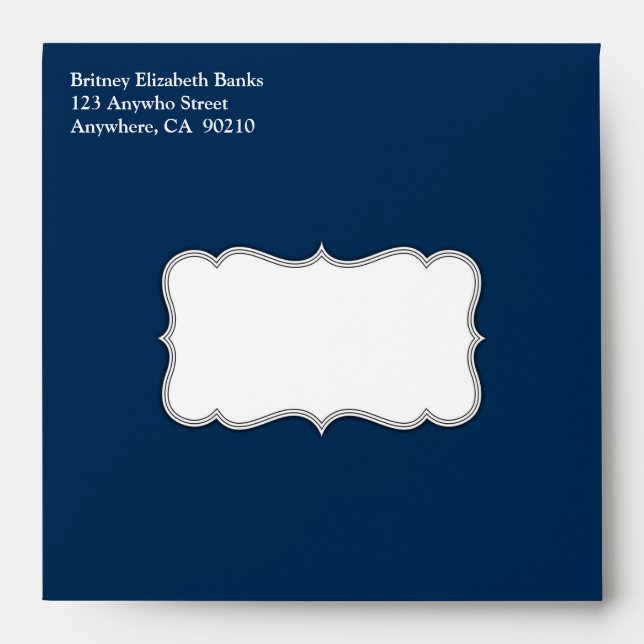 Red & Navy Blue Nautical Striped Wedding Envelopes (Front)